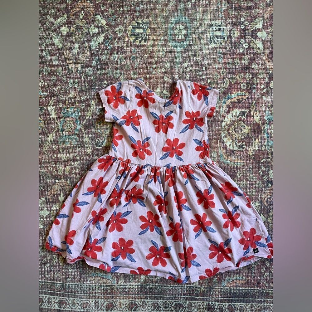 Tea size 8 Floral Kids Dress in Pink, Red and Blue - Picture 7 of 8